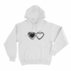 Open Heart Locket Sketch Unisex Hoodie White