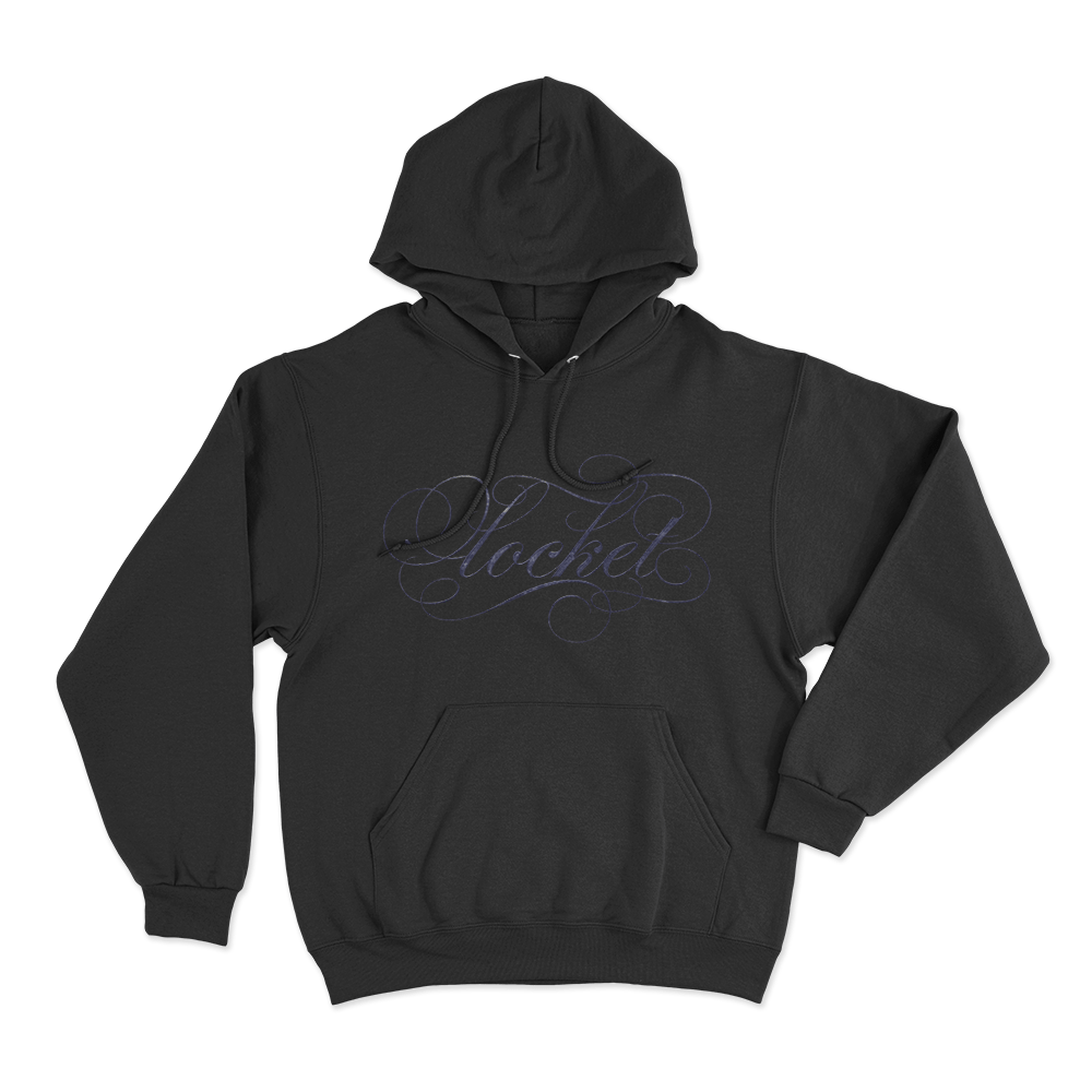 Ornate Locket Script Unisex Hoodie Black Ornate Locket Script Unisex Hoodie Black
