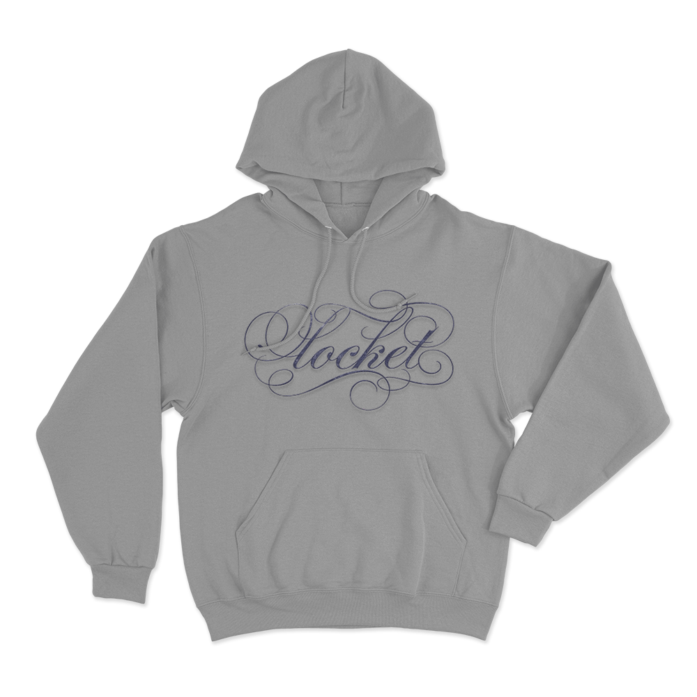 Ornate Locket Script Unisex Hoodie Grey Ornate Locket Script Unisex Hoodie Grey