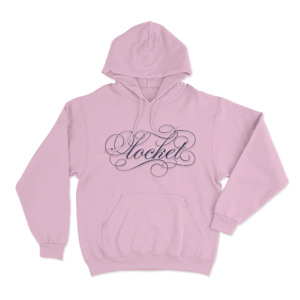 Ornate Locket Script Unisex Hoodie Pink Ornate Locket Script Unisex Hoodie Pink