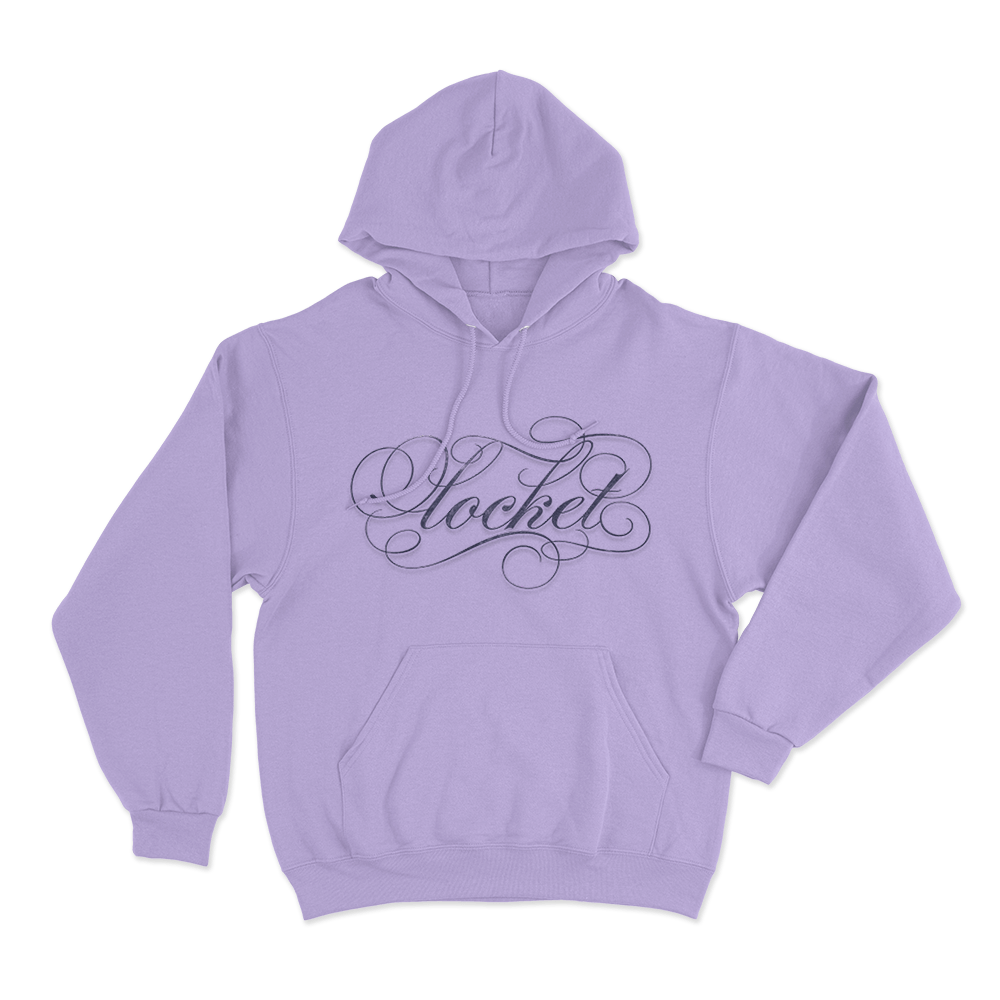 Ornate Locket Script Unisex Hoodie Purple Ornate Locket Script Unisex Hoodie Purple