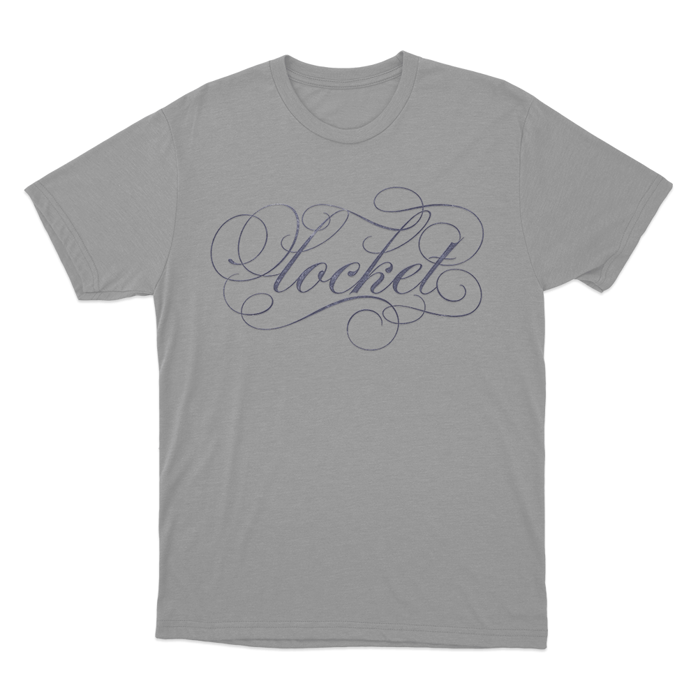Ornate Locket Script Unisex T Shirt Grey Ornate Locket Script Unisex T Shirt Grey