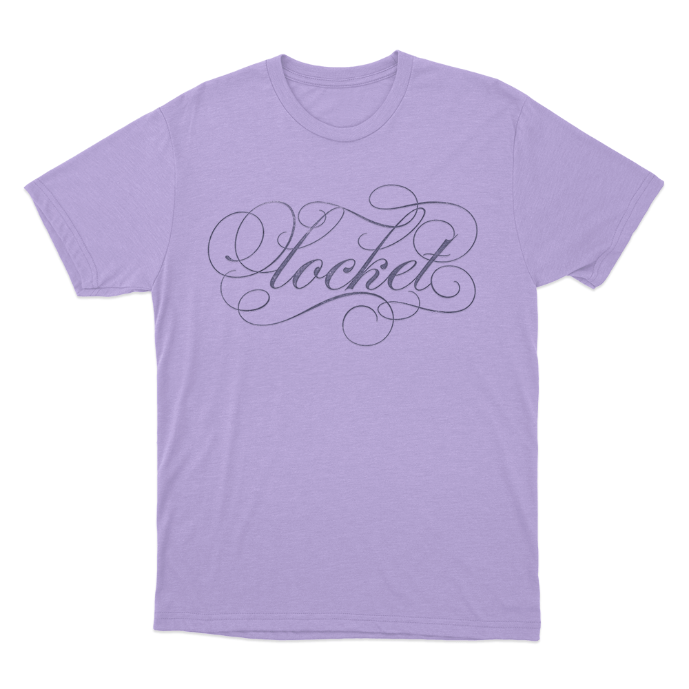 Ornate Locket Script Unisex T Shirt Purple Ornate Locket Script Unisex T Shirt Purple