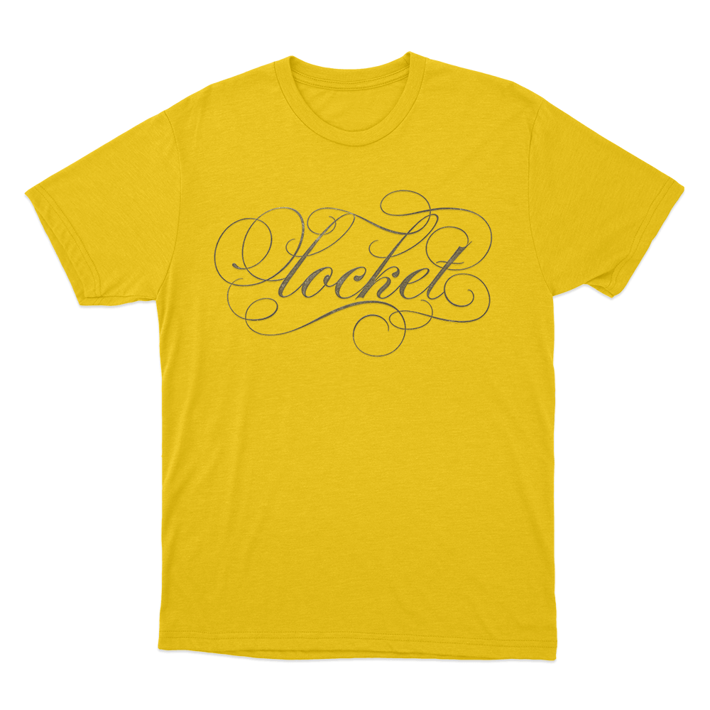 Ornate Locket Script Unisex T Shirt Yellow Ornate Locket Script Unisex T Shirt Yellow